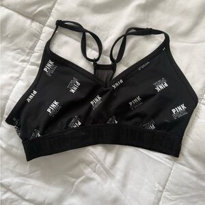 PINK Victoria's Secret Black Racerback sports Bra